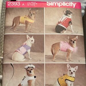Simplicity Dog Costume Pattern - Pink, Yellow, Red